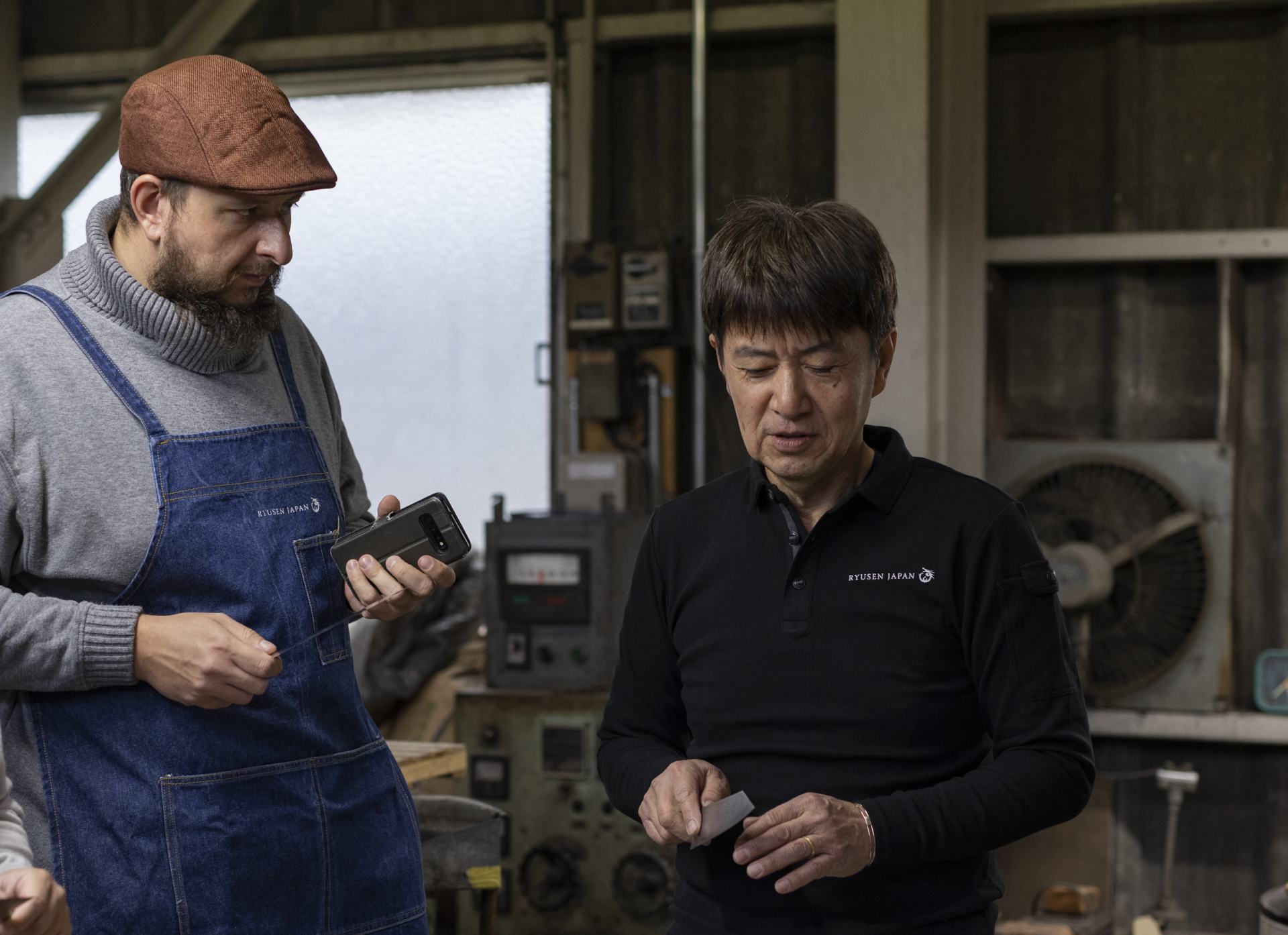 Waiting for Master Masutani to inspect our sharpened knives.