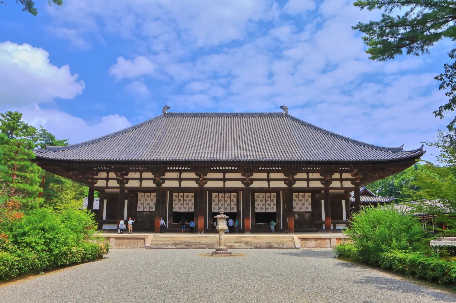 The Golden Hall at Toshodai-ji Temple is a surviving structure from the Nara period.