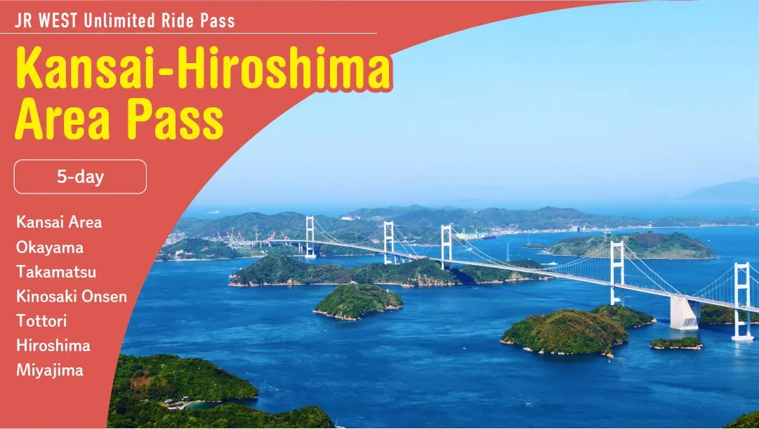A pass that gives you 5 days of unlimited rides on trains, buses, and ferries across the Kansai and Hiroshima region