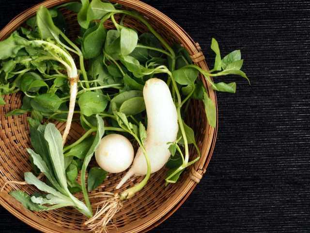 Wild vegetables from the mountain on the premises are used in the dishes