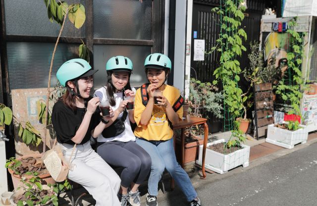 商店街のお店で休憩