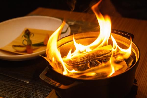 Yamato beef grilled on a cedar board