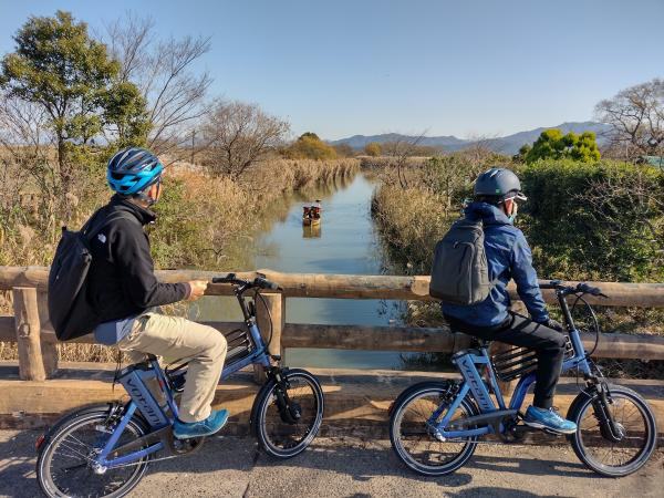 電動アシスト自転車でめぐる近江・古きびわ湖の風景広がる西の湖＆近江八幡サイクリング25km