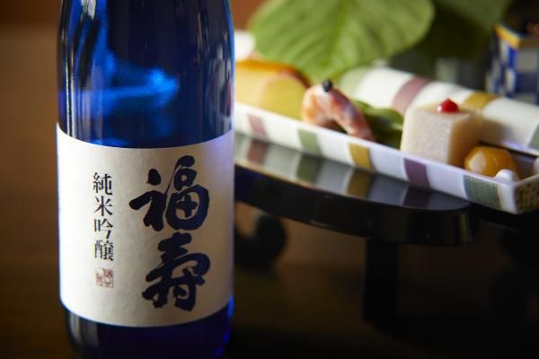 "Fukuju" sake and Japanese traditional cuisine