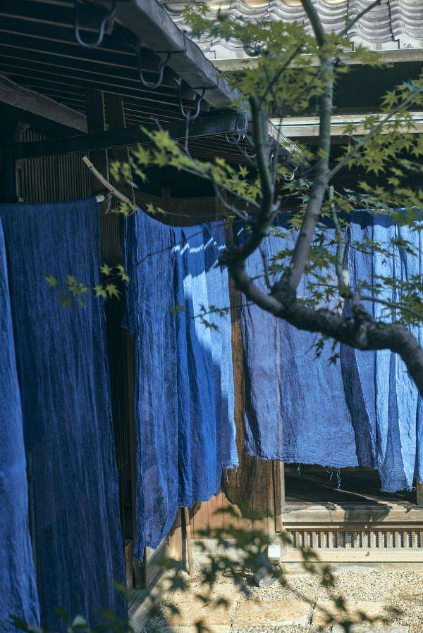 Natural indigo-dyed cloth